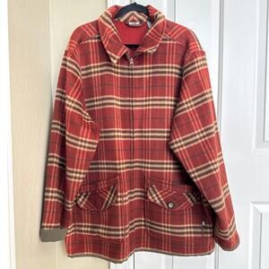 REI Co-op Mens Plaid Fleece Jacket Full Zip XL‎ Extra Large Outdoor